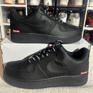 Supreme Black Leather Sneakers no box